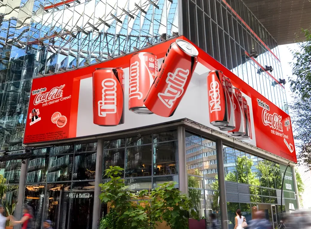 Coca-Cola als First Mover am Potsdamer Platz mit Kampagne auf dem größten 3D LED Screen in Deutschland