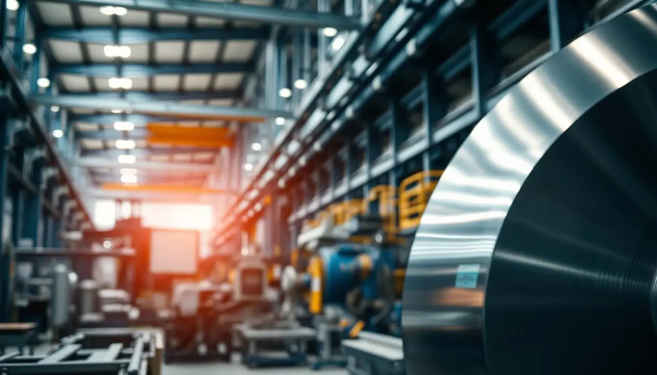 Modern industrial steel manufacturing facility
